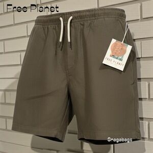 Free Planet NWT  Men's Desert Taupe Tan Board Shorts Large